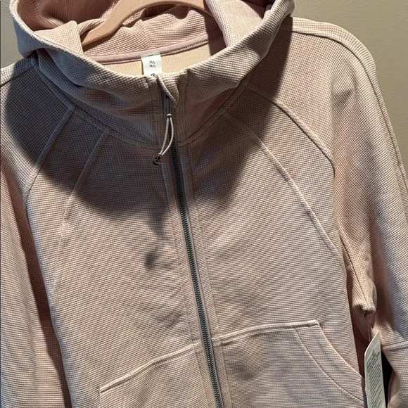 LULULEMON SCUBA OVERSIZED FULL ZIP HOODIE *WAFFLE HEATHERED MINK BERRY M/L NWT - Picture 7 of 12